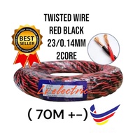 Twisted Wire  Red Black 2 core 23/0.14mm  Wayar Merah Hitam wayar 23/0.14m x2C 🇲🇾👍🔥