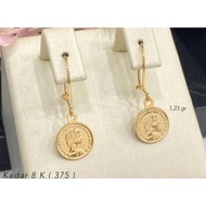 8k Dollar Coin Wire Earrings