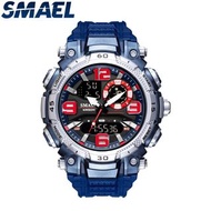 SMAEL頂級奢侈手錶男人雙重顯示手錶防水運動手錶犯罪軍事軍隊時鐘
