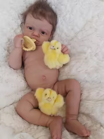 49 cm Awake Loulou Reborn Girl Dolls Handmade Soft Vinyl Newborn Baby Dolls Handmade Bebe Newborn Gi