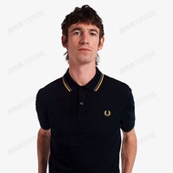 Fred Perry เพอร์รี่เพอร์รี่หูเสื้อโปโลข้าวสาลีสำหรับสุภาพบุรุษผ้าฝ้ายแขนสั้น M3600เสื้อยืดลาเพลธุรกิจใหม่ฤดูร้อน