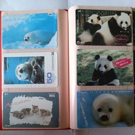 Japan public phone variety used old phone card animals