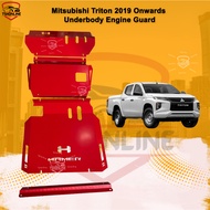 Mitsubishi Triton 2019 Onwards Underbody Engine Guard Skid Plate 3 pcs Red Triton Underbody Protecti