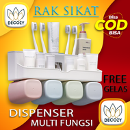 Decozy - Dispenser Odol dan Sikat Gigi hygienis Tempat Sikat Sikat Gigi plastik hemat ruang Odol Tempel di Dinding Murah Modern Sabun Kamar Mandi Tempel Dinding Perlengkapan kamar mandi. Rak Dinding toilet Sikat Kamar Mandi Termurah dan Terbaru tesidol2c