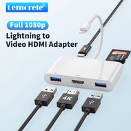 Lemorele LC15 อะแดปเตอร์ HDMI HUB อะแดปเตอร์ 6 ใน 1 เครื่องอ่านบัตร TF / SD รองรับแป้นพิมพ์และเมาส์