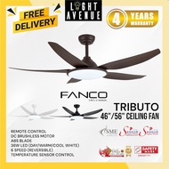FANCO Tributo Ceiling Fan With 36W LED Light And Remote Control 5 Blade 46"/56"
