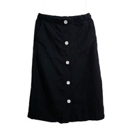 Preloved Giordano Ladies Button-Front A-Line Midi Skirt | Size: 03 (Medium to Large)
