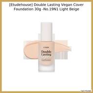 [Etudehouse] Double Lasting Vegan Cover Foundation 30g -No.19N1 Light Beige / Korean Foundation / Ve
