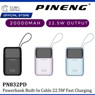 PINENG PN831PD 10000MAH | PN832PD 20000MAH POWERBANK FAST CHARGING BUILT-IN CABLE 22.5W TYPE C | I-C