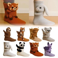 Kicks loungel Animal Print 3D Knit Socks - Hand Crocheted Thermal Cozy Winter Socks