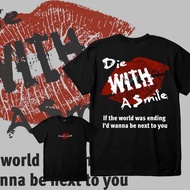 Die with A Smile Mens T-shirt Novelty Printed Baju Casual Graphic Tee 100% Cotton Unisex Kaos Short 