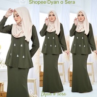 {XS-5XL}KURUNG KEDAH MODERN WARNA OLIVE GREEN