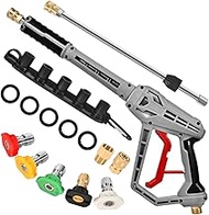 Pressure Washer Gun with Extension Wand Replacement 5000 PSI High Power Washer Gun 39 Inch Adjustabl