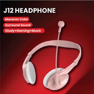 J12 2021 New Macaron Cute Gaming Headphone phone Hifi Stereo Bass Wired Headset headphone Headphones