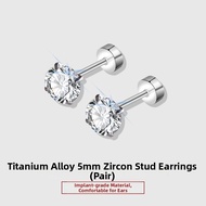 MIXIER | Implant-Grade F136 Titanium Alloy Zircon Earring Stud Dangle