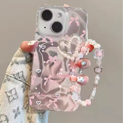 Love Bow Cream Cake Case For Infinix Smart 10 Plus 9 8 7 Hot 50 50i 40 40i 30i Tecno Spark Go 2 30C 