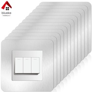 10Pcs Light Switch Cover Plates Silver Light Switch Cover Sticker Aluminum Plywood Wall Socket Stickers Decorative Switch Surround Cover  SHOPCYC4835