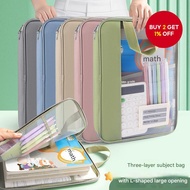 Huajie Document Bag Transparent File Bag Student Handbag Book Bag Test Bag  Beg Dokumen Huajie Beg F