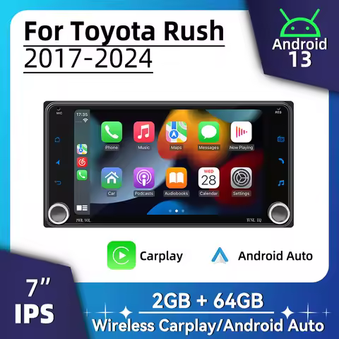 7" Screen Android Car Multimedia 2Din Radio for Toyota Rush 2017-2024 Wireless Carplay Android Auto 