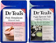 Dr Teal's Epsom Salt Bath Combo Pack (6 lbs Total), Restore &amp; Replenish with Pink Himalayan, and Balance &amp; Calm with Matcha Green Tea