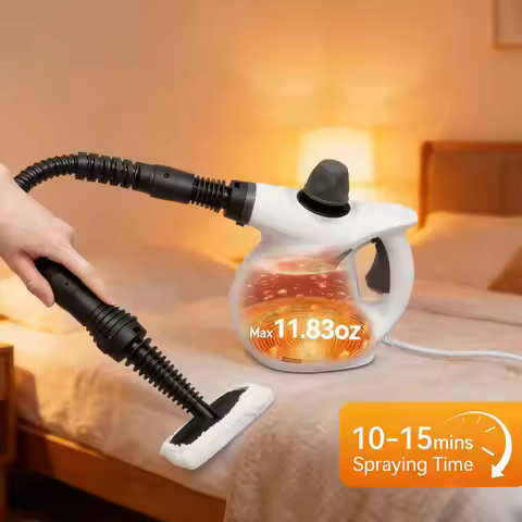 Handheld Steam Cleaner Portable 1050W 3.0 Bar 239°F 15 Mins Continuous Steam for Car Interior Uphols