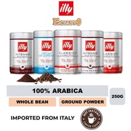 ILLY Coffee Decaf Medium Roast Ground Coffee / Whole Bean Blend Serbuk Kopi Decaffeinated (Not Insta