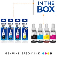 Original Epson 664 Ink Bottle Black EPSON L121 L100 L120 L111 L130 L220 C13T664100  Yellow Ink Box c