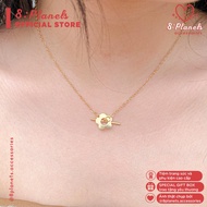 8 Planets Lovely Piercing Flower Necklace for Women (Silver & Gold)
