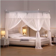 Bed Canopy Luxury Decorative Bed Canopy, Encrypted Mosquito Net 360° Protect Bedroom Decorative Bed Curtain, With Mounting Bracket, For Single Double Bed (Color : Blue, Size : 120x200x200cm)