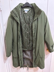 日本購入原價破萬 九成新 超保暖兩件式羽絨外套 風衣 防風防水 Columbia 哥倫比亞 Omni-Heat 鋁點雪衣大衣外套無敵保暖下雪也不怕