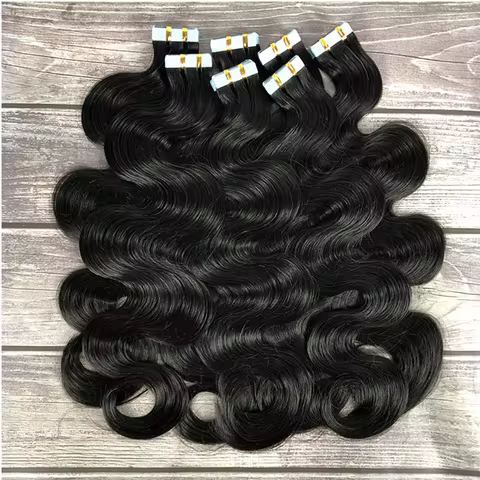 Tape In Hair Extensions Real Human Hair Body Wave 100%Human Fusion Hair 2.5g/strand 20pcs/pack Natur