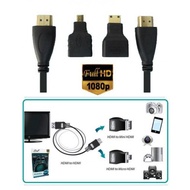 Projector 3in1 3 in 1 H dmi Cable + Adaptor Converter to Micro Mini H dmi
