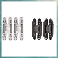 S3(OAKF) 2Pcs 6 Inch Concealed Door Hinges Hinges Concealed Hinges 180 Degree Swing Hinge 3 Way Adju
