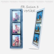 Minimalist 5R 3-Layer Photo Frame 5R 3-in-1 Vertically Wooden Photo/