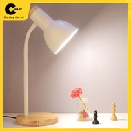 CMART.Gia dụng Desk Lamp Study Lamp Natural Wooden Legs Metal Body Adjustable Neck MS2 [CMART_USEN U