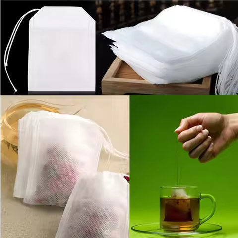 100Pcs 5.5x7 Drawstring Reusable Tea Bags Packing Bath Soap Herbs Empty Tea Bag Disposable Teabags E