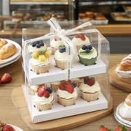 Paper Cupcake Packaging Box 4Pcs 6Pcs 12Pcs Cupcake Packaging Box Muffin Cup Transparent Packaging B