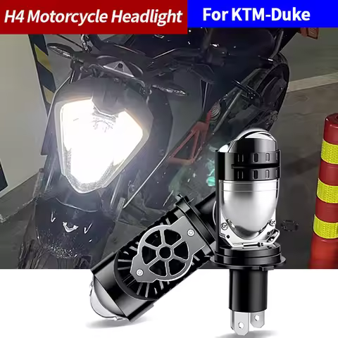 1X For KTM Duke 250 125 200 390 650 990 Motorcycle H4 LED Lens Headlight Retrofit Accessories Cafe R