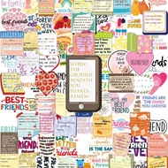 100PCS Vintage-Inspired Friendship Quotes Stickers Collection, Perfect for Scrapbooking and Decor, O