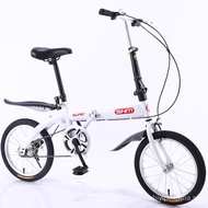 ❤Fast Delivery❤Foldable Bicycle Female Light and Portable Bicycle Small Wheel Mini16Children's Double Folding Bicycle