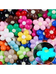 10 piezas de cuentas luminosas de plástico acrílico con forma de flor, cuentas para hacer joyas de moda para pulseras y collares DIY