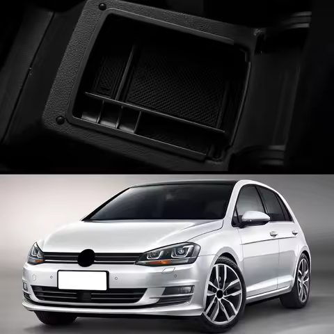 For Volkswagen VW Golf 7 Mk7 VII 5G GT I R 2013 - 2019 Armrest Box Storage Tray Container Orgainzer 