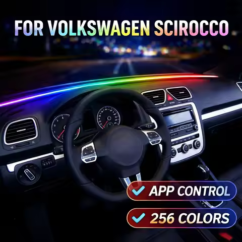 For Volkswagen Scirocco Automotive decoration light strip,colorful acrylic front windshield soundpro