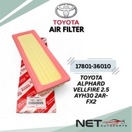TOYOTA ENGINE AIR FILTER ALPHARD VELFIRE 2.5 AYH30 2AR-FX2 (17801-36010)