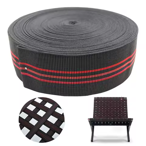 Black Chair Webbing, Elastic, Elasbelt, 2" Wide, Forty 36Ft /472inch/1200cm Roll, Latex, Band, Repai
