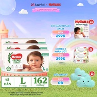 [CHỈ 20H 09-12/10 QT Đơn 399K]Combo 3 Tã/Bỉm dán HUGGIES PLATINUM NatureMade L54 (9-14kg)-Gói Jumbo 