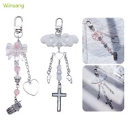 Winu Cross Bowknot Angel Wing Pendant Phone Charm Hanging Rope Phone Chain Strap Bag Decoration Lany