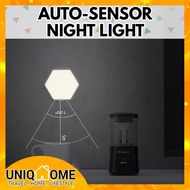 Uniqhome Hexagon Night Light Auto sensor rechargeable Warm LED Light table Lamp
