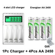 Energizer AA and AAA Rechargeable batteries for high quality fast charging with Pujimax 4 slot LCD s