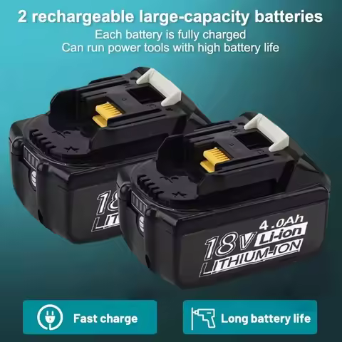 2PCS Battery Replacement For Makita 18V, BL1860B 4.0Ah Lithium Battery Makita Battery Replacement